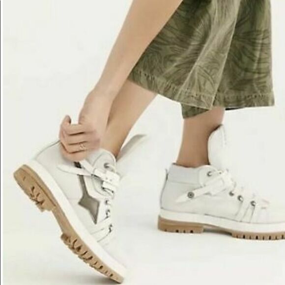 A.S. 98 Bruce White Leather Hiker - Picture 1 of 8